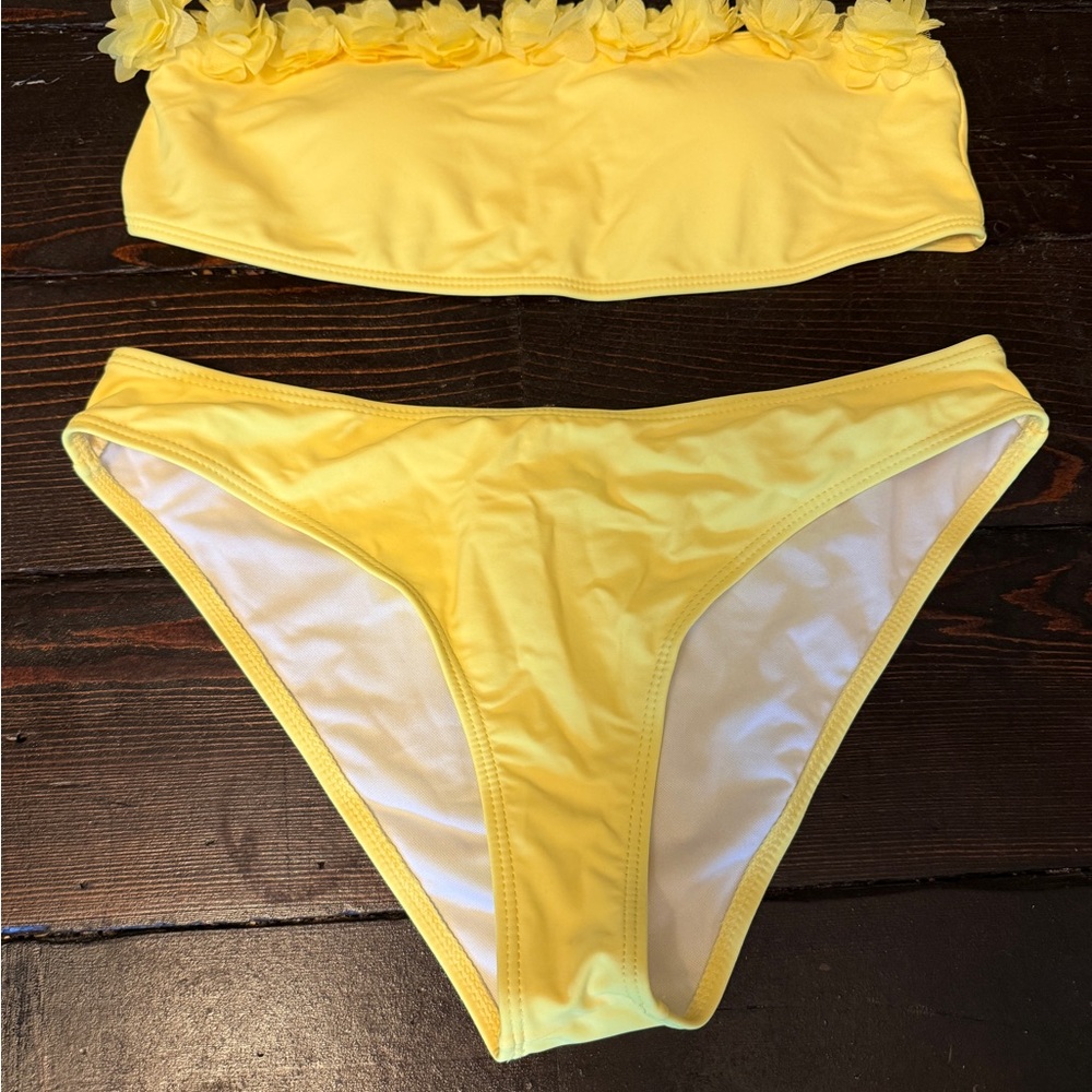 SHEIN Yellow Floral Bikini Set